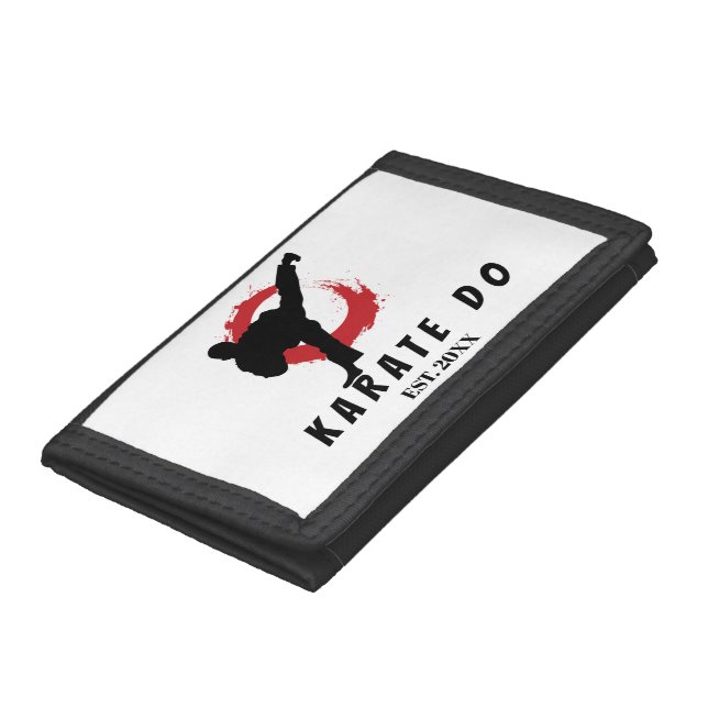 Karate Do Sun Silhouette Est Year Design Trifold Wallet (Bottom)