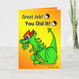 Karate Dragon Green Belt Promotion Greeting Card