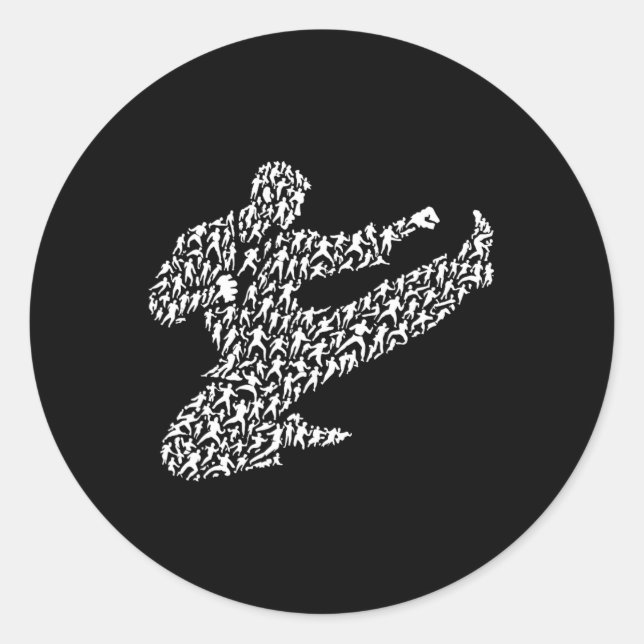 Karate Fighter And Kung Fu  Classic Round Sticker (Front)