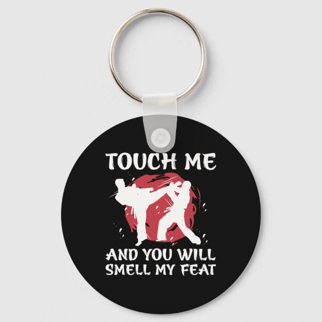 Karate Fighter Boy Youth Men Japanese Martial Arts Keychain (Front)