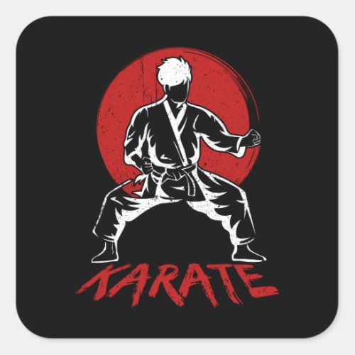 Karate Fighter Karate Pose Karate Kick Square Sticker