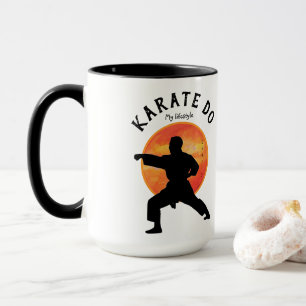 Karate Figure Personalized Modern Trendy Black Mug