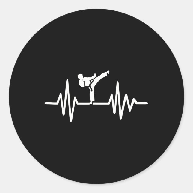 Karate Frequency  Classic Round Sticker (Front)