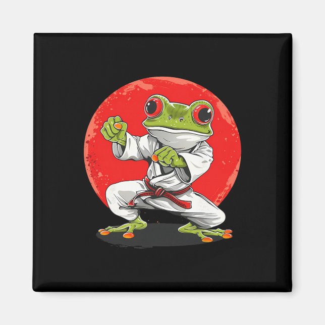Karate Frog Martial Arts Judo Toad Kung Fu Frog Ki Magnet (Front)