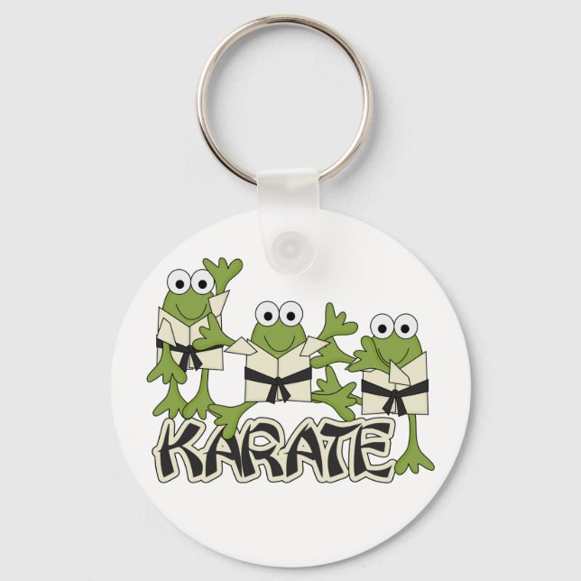 Karate Frogs Tshirts and Gifts Keychain (Front)