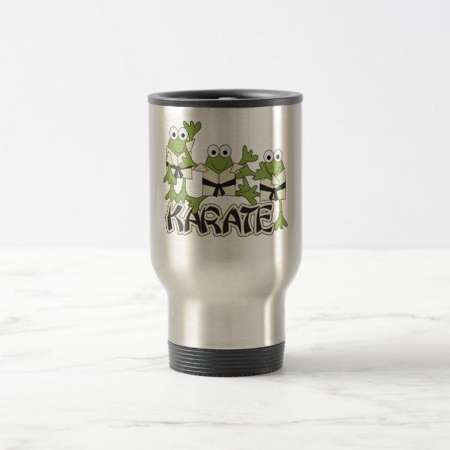 Karate Frogs Tshirts and Gifts Travel Mug (Center)