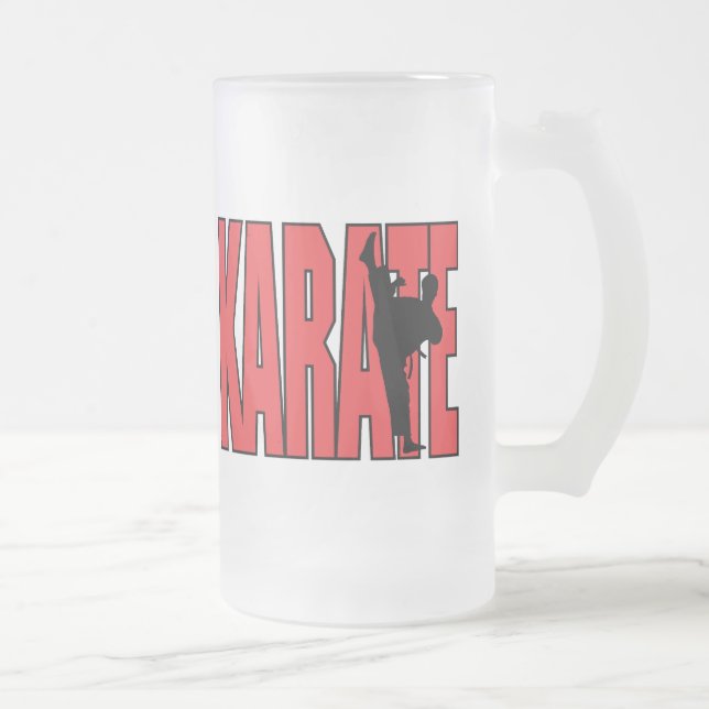 Karate Frosted Glass Beer Mug (Right)