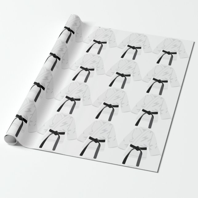 Karate Gi Black Belt Wrapping Paper (Unrolled)