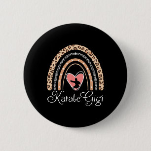 Karate Gigi Boho Rainbow Funny Karate Gigi  Button