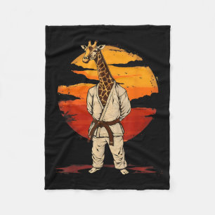 Karate Giraffe Motif Taekwondo Jiu-Jitsu Mma Fleece Blanket