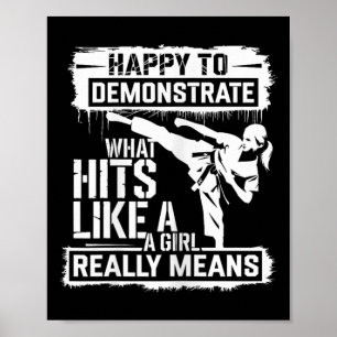Karate Girl Attitude Empowerment Quote Poster