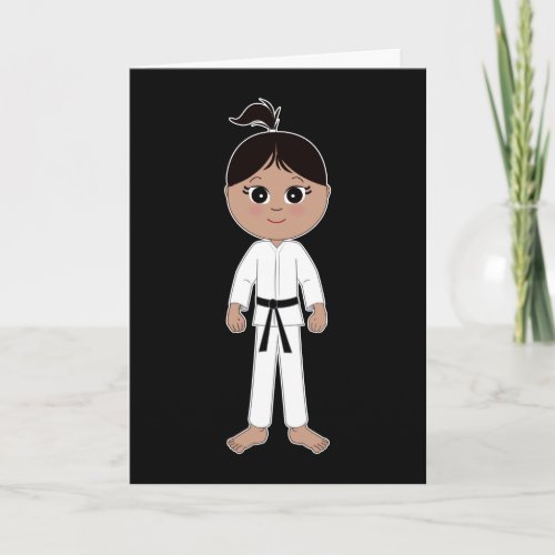 Karate Girl Congratulations Black Belt Card