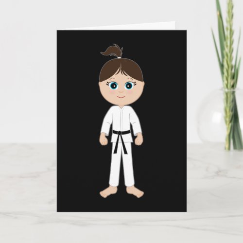 Karate Girl Congratulations Black Belt Card