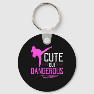 Karate Girl Cute But Dangerous Martial Arts Karate Keychain