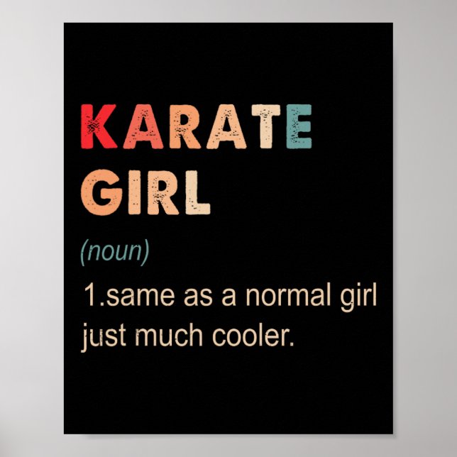 Karate Girl Definition Funny Karate Lover Gift For Poster (Front)