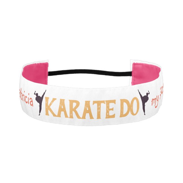 Karate Girl Dojo Life Personalized Gift Athletic Headband (Front)