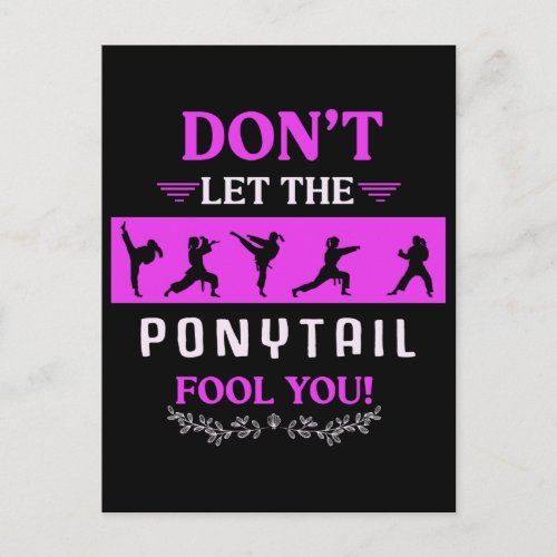 Karate Girl Funny Black Belt Taekwondo Fighting Postcard