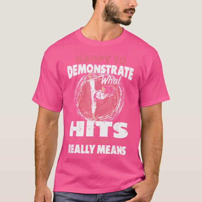 Karate Girl Hit Like A Girl Taekwondo Girl Funny K T-Shirt (Front)