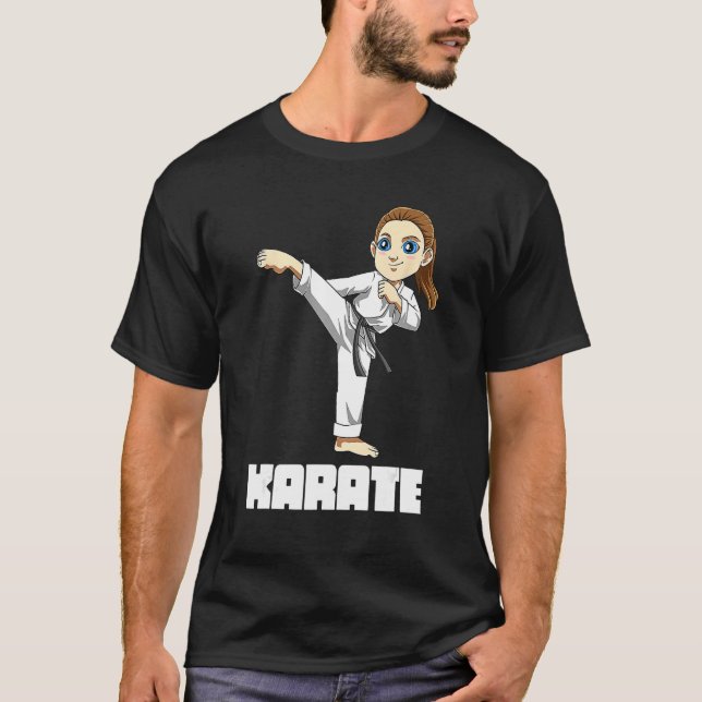 Karate Girl Karate Kid Cute Kyokushin Fighter T-Shirt (Front)