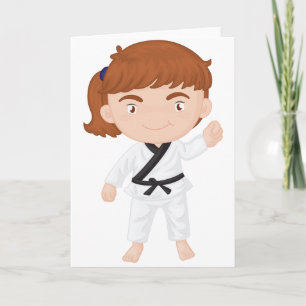 Karate Girl Kids Martial Arts Character Card