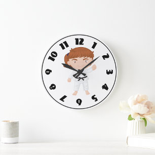 Karate Girl Kids Martial Arts Character Large Clock