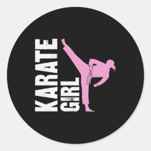 Karate Girl Martial Arts Girls Self Defence Cute  Classic Round Sticker