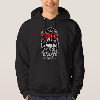 Karate Girl Messy Bun Hair Funny Karate Fighter Gi Hoodie