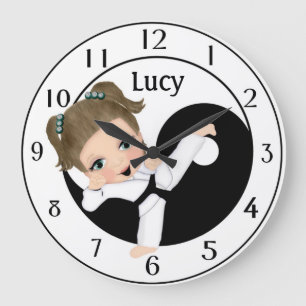 Karate Girl Personalized Wall Clock