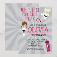 Karate Girl Pink Martial Arts Birthday