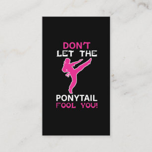 Karate Girl Ponytail Martial Arts Woman Business Card