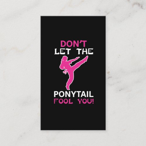 Karate Girl Ponytail Martial Arts Woman Business Card