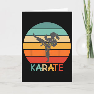 Karate Girl Retro Sunset Design With Kid - Girl Do Card