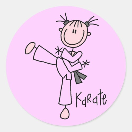 Karate Girl Tshirts and Gifts Classic Round Sticker