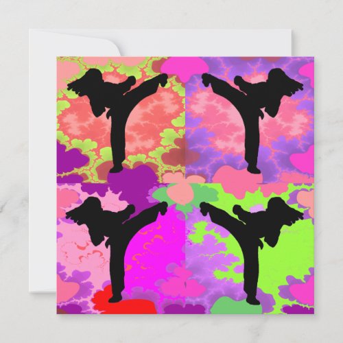 Karate Girls Birthday Party Personalized Announcements