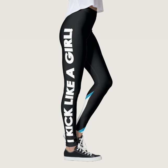 Karate Girls - Black Motto Leggings (Right)