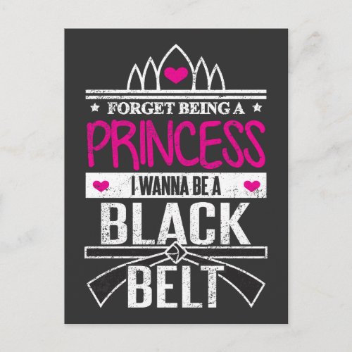 Karate Girls Forget Princess Be a Black Belt Postcard