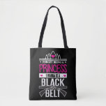 Karate Girls Forget Princess Be a Black Belt Tote Bag<br><div class="desc">If your daughter or niece just got into karate with their white belt,  they are going to love this cute shirt! Get them excited and motivated about learning martial arts and advancing to the next belt</div>