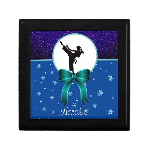 Karate Girls Glitter and Bow Snowflake    Gift Box