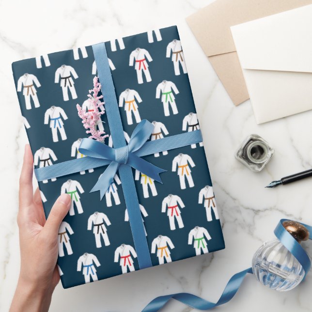 Karate Gis Suits and Belts, Martial Arts Wrapping Paper (Gifting)