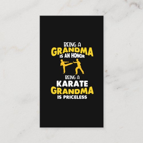 Karate Grandma Family Martial Arts Self Defense Business Card