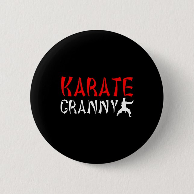 Karate Granny Proud Karate Granny Grandma 1  Button (Front)