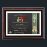 Karate Green Belt Certificate Award Plaque<br><div class="desc">The Karate Green Belt Certificate Award Plaque is fully customizable and can be used for martial arts as certificate of completion, or for any other purposes.</div>