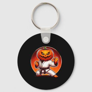 Karate Halloween Pumpkin Case Keychain