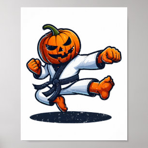 Karate Halloween Pumpkin  Poster