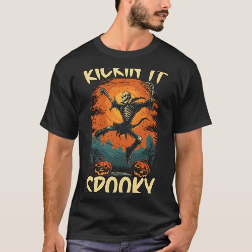 Karate Halloween Scary Trick Or Treat Spooky Marti T_Shirt