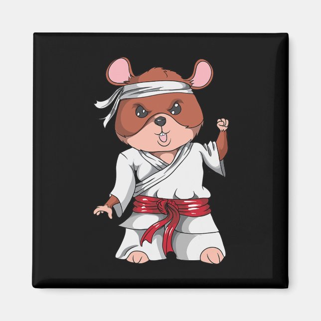Karate Hamster Kickboxing Martial Art Jiu Jitsu Fa Magnet (Front)