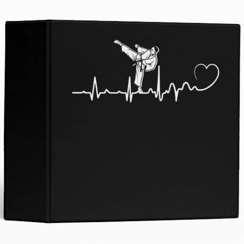 Karate Heartbeat Gift For Karateka 3 Ring Binder