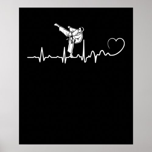 Karate Heartbeat Gift For Karateka Poster