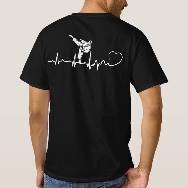 Karate Heartbeat Gift For Karateka T-Shirt (Back)