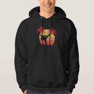 Karate High Kick Summer Sunset 80s Palm Hoodie